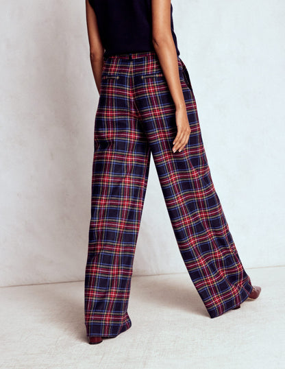 Belgravia Wool Pants-Navy, Green and Red Check-3