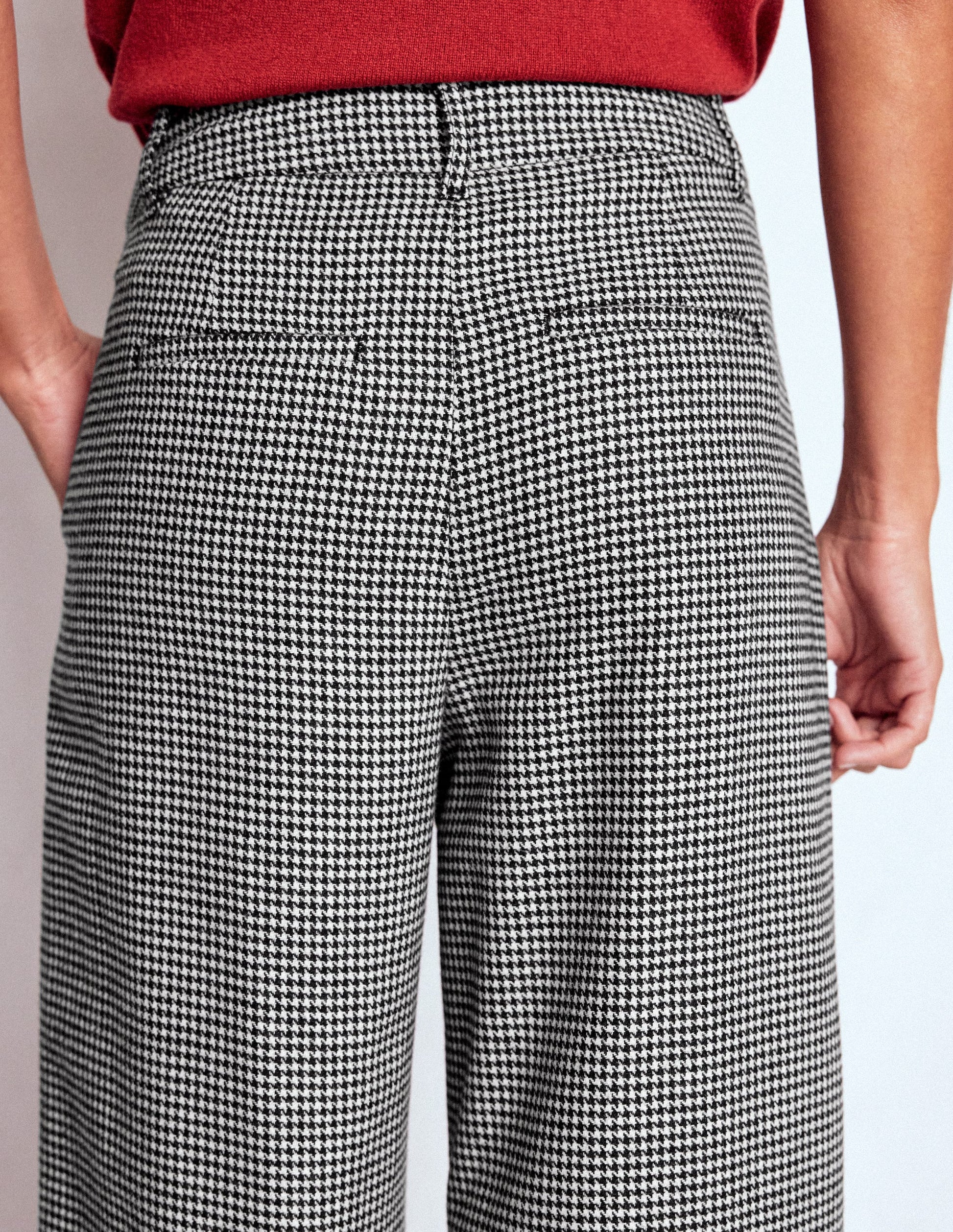 Kensington Tailored Pants-Black and Ivory Puppytooth-2