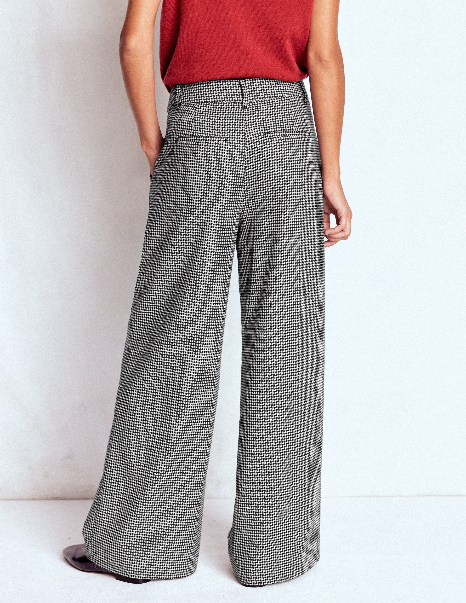 Kensington Tailored Pants-Black and Ivory Puppytooth-3