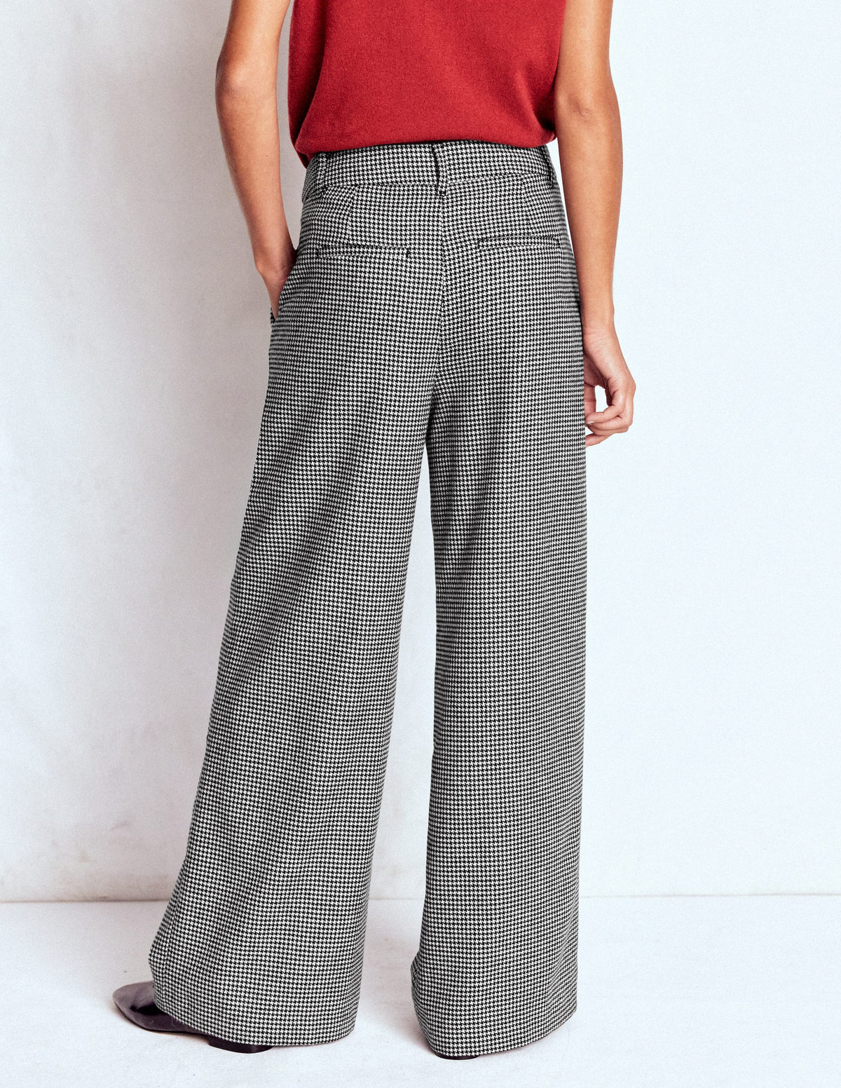 Kensington Tailored Pants-Black and Ivory Puppytooth - Image 3