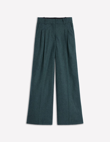 Kensington Tailored Pants-Green and Navy Herringbone-5