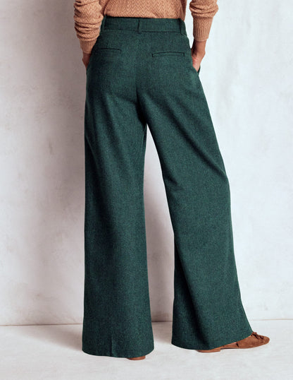Kensington Tailored Pants-Green and Navy Herringbone-3