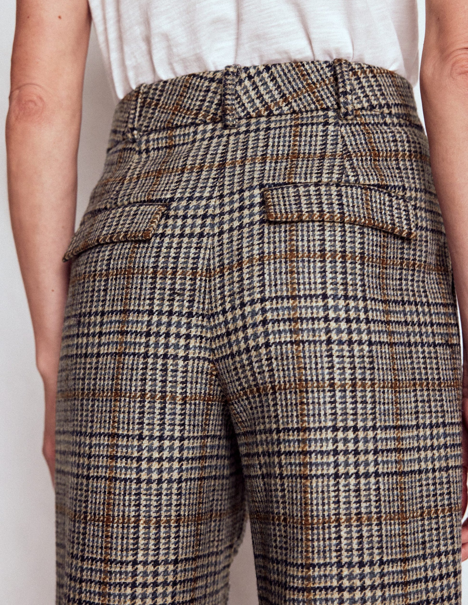 Bloomsbury Wool Pants-Blue and Grey Prince of Wales-2