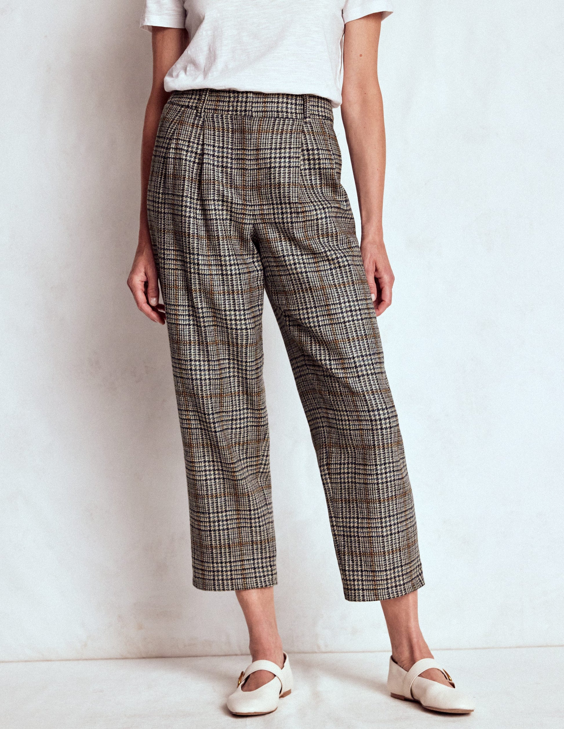 Bloomsbury Wool Pants-Blue and Grey Prince of Wales-4