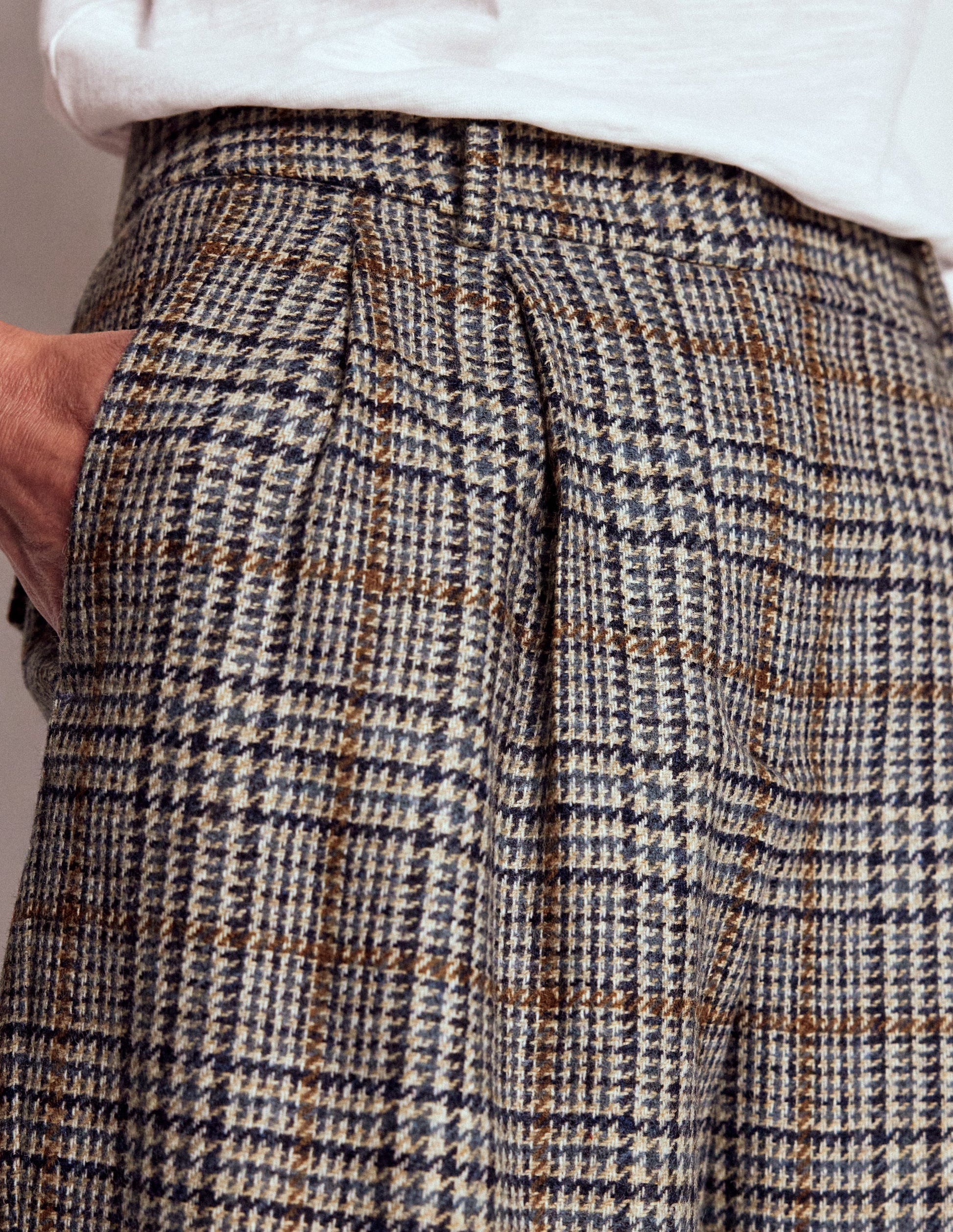 Bloomsbury Wool Pants-Blue and Grey Prince of Wales-5