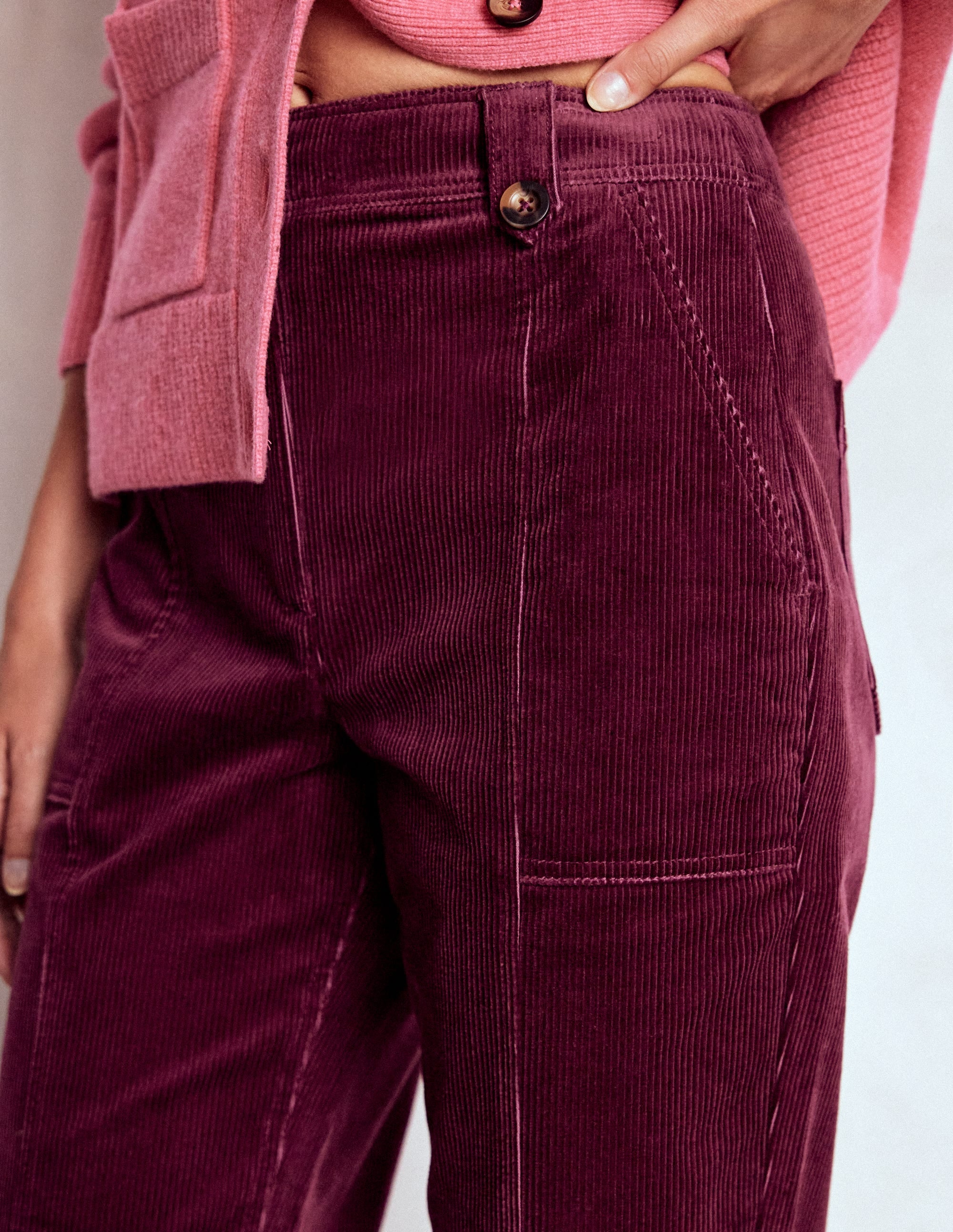Pimlico Cord Pants-Deep Wisteria - Image 2