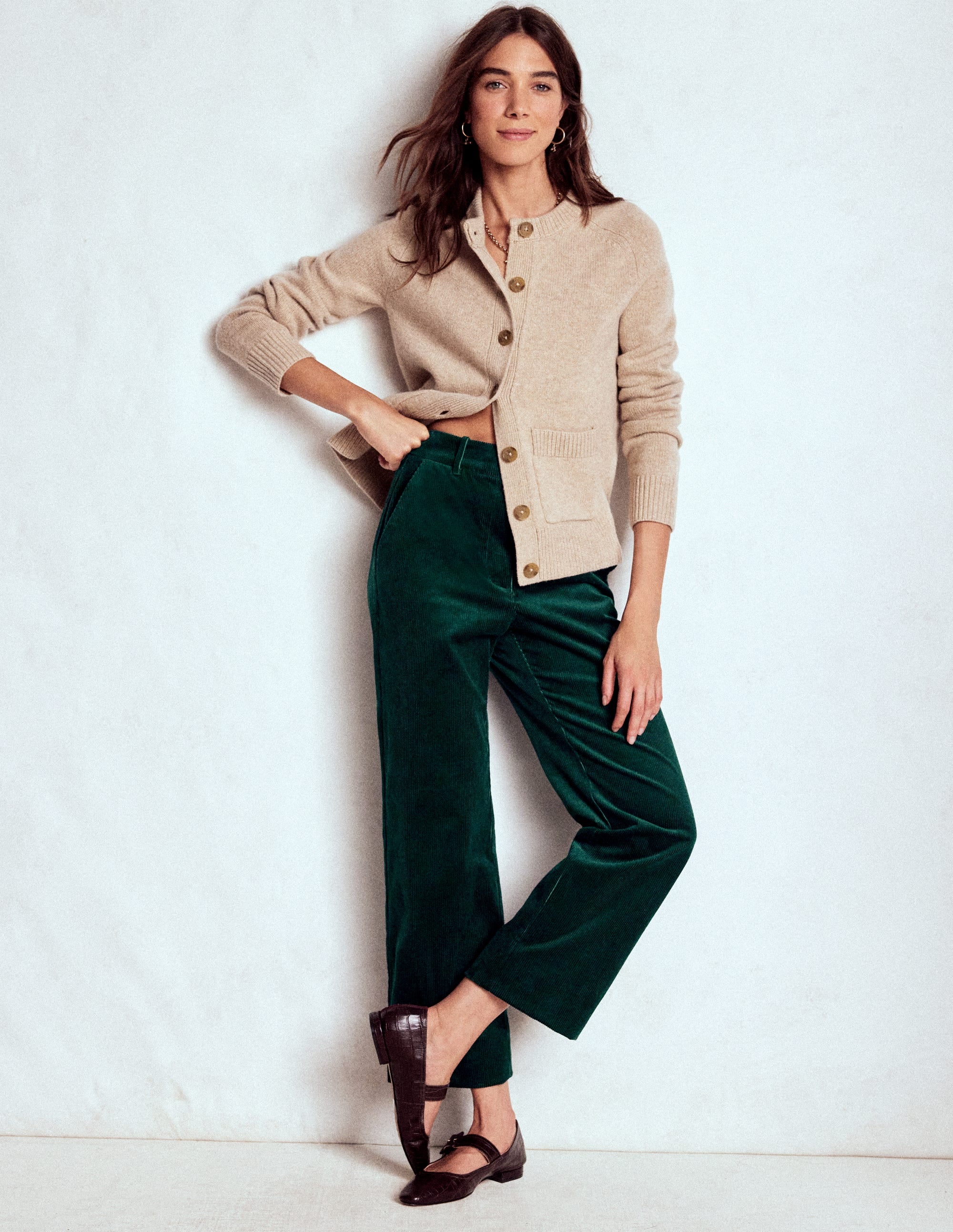 Canonbury Cord Pants-Emerald Night - Image 1