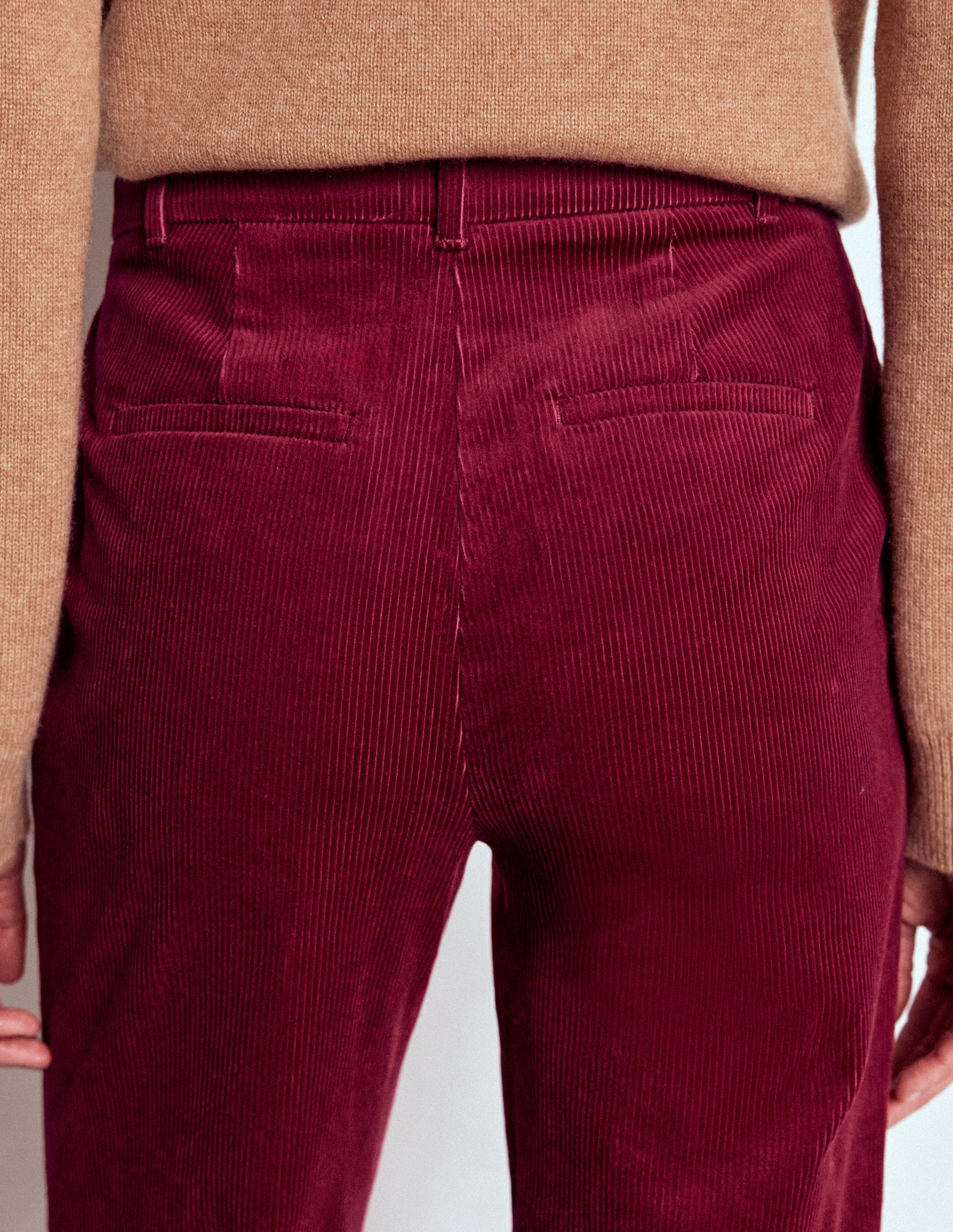 Canonbury Cord Pants-Burgundy Red-3