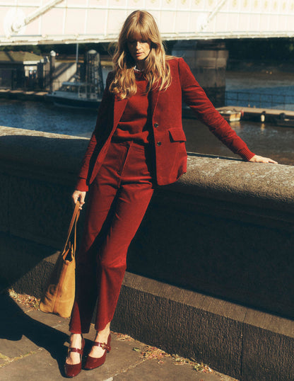 Canonbury Cord Pants-Burgundy Red-2