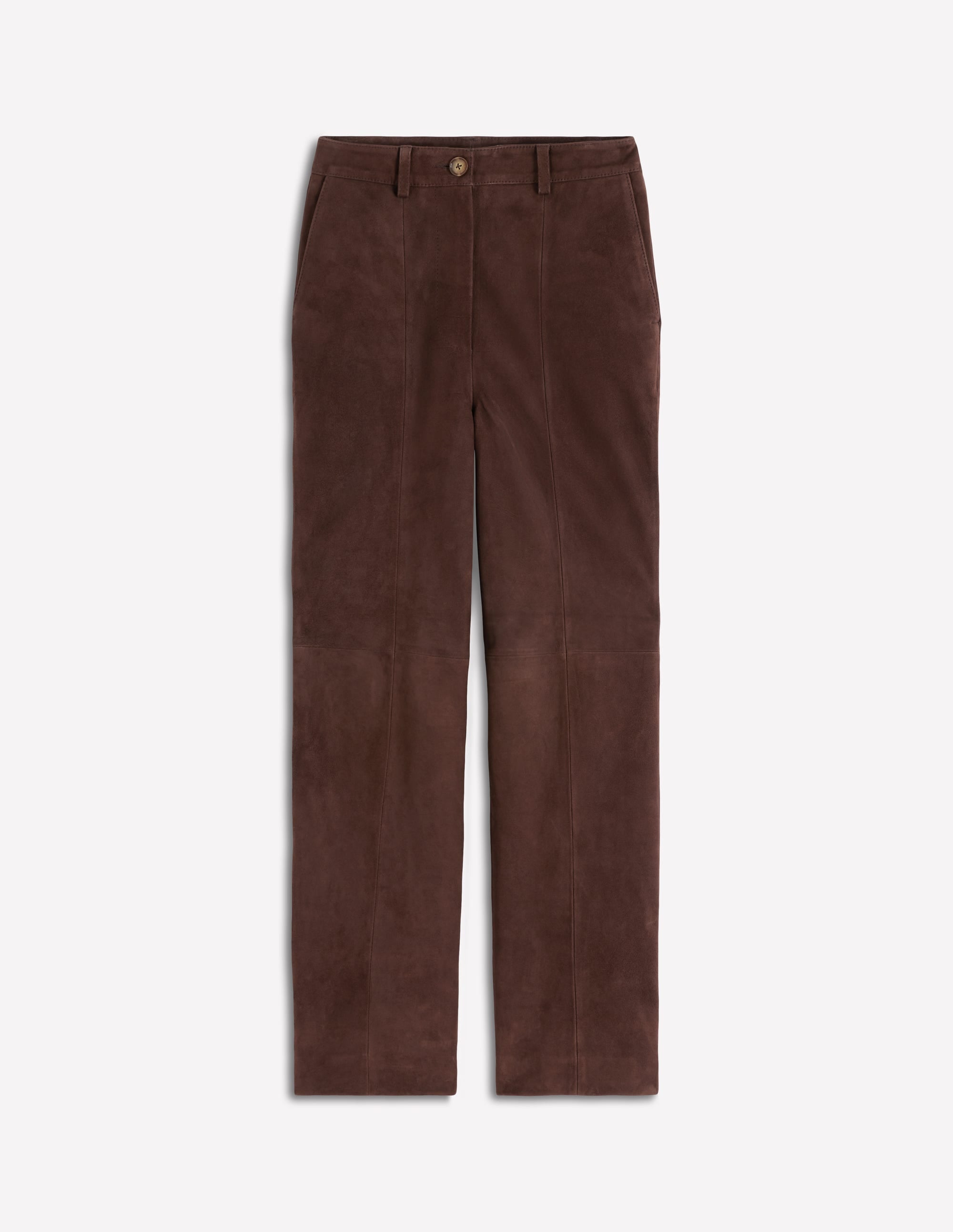 Suede Straight Leg Pants-Dark Chocolate | Boden USA