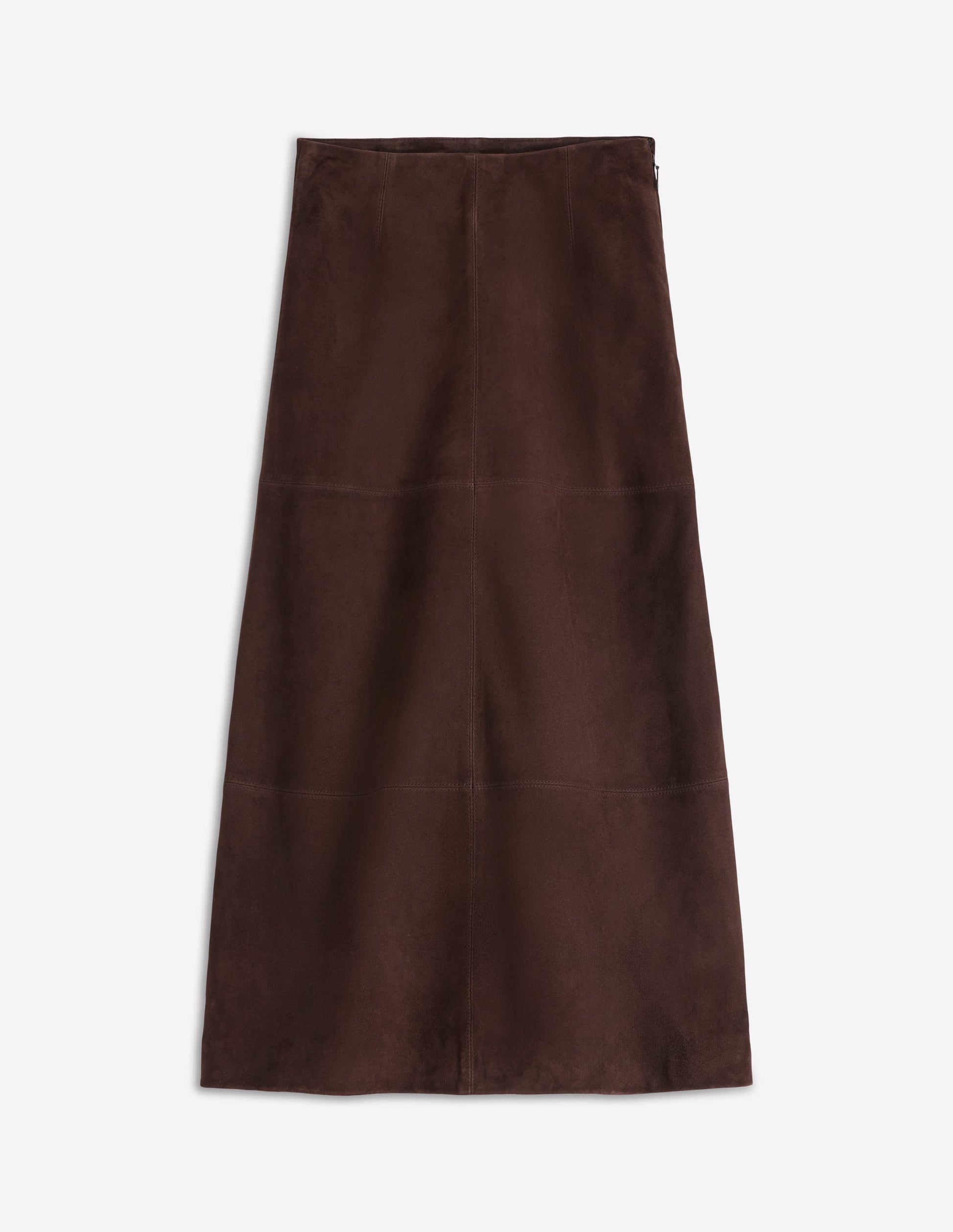 Suede Midi Skirt-Dark Chocolate-5
