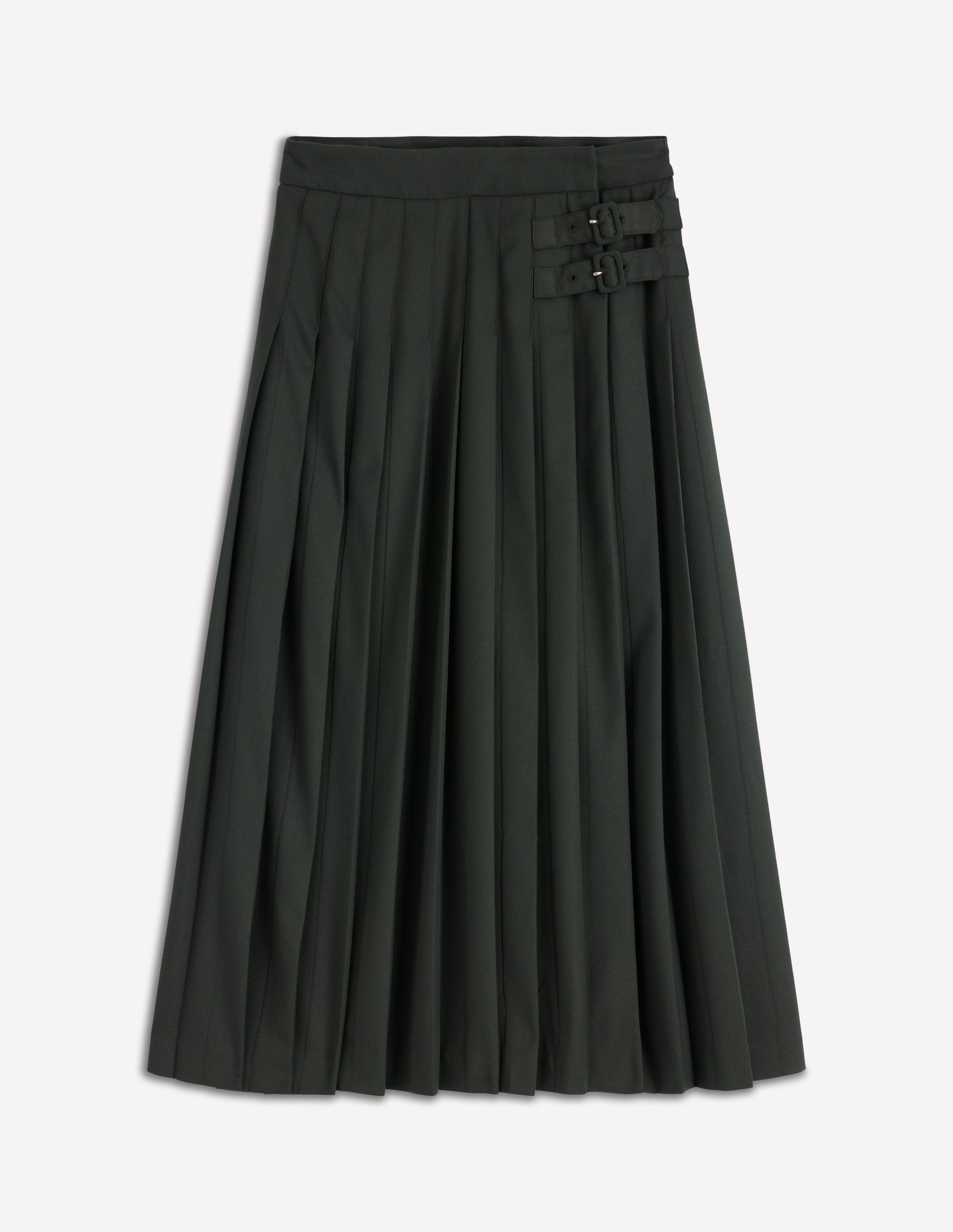 Josephine Kilt Midi Skirt-Hunter Green-6