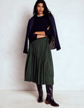 Josephine Kilt Midi Skirt-Hunter Green