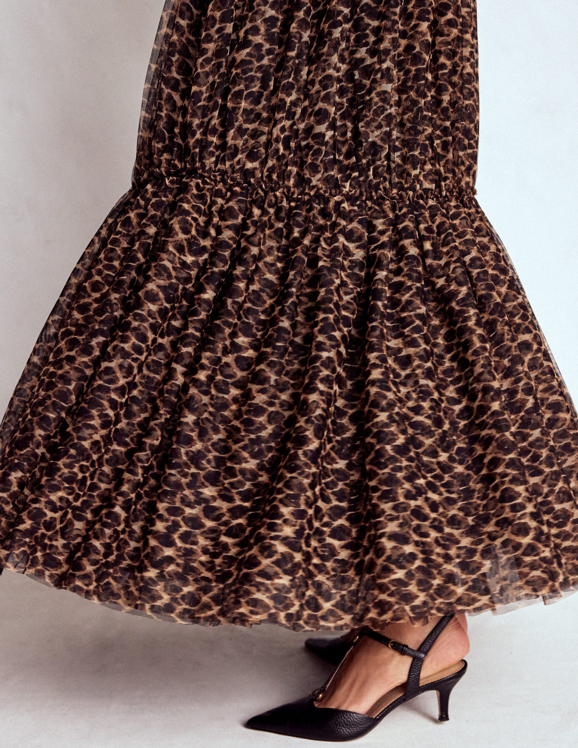 Anna Tulle Midi Skirt-Leopard-2