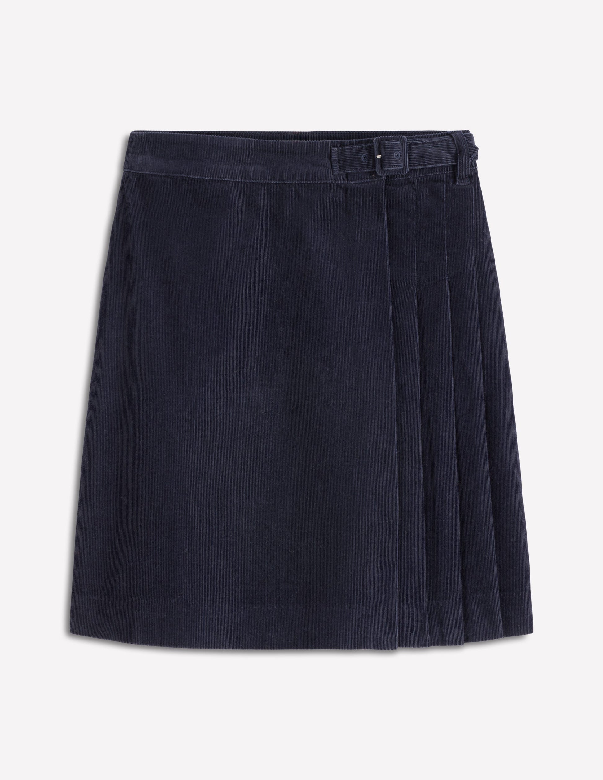 Helen Cord Kilt Skirt-Navy-7