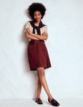 Helen Cord Kilt Skirt-Chestnut