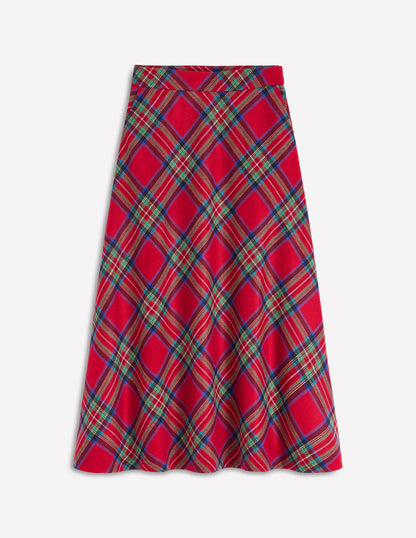 Hayley Wool Midi Skirt-Red, Blue and Green Check-6