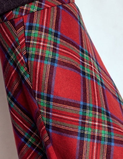 Hayley Wool Midi Skirt-Red, Blue and Green Check-2