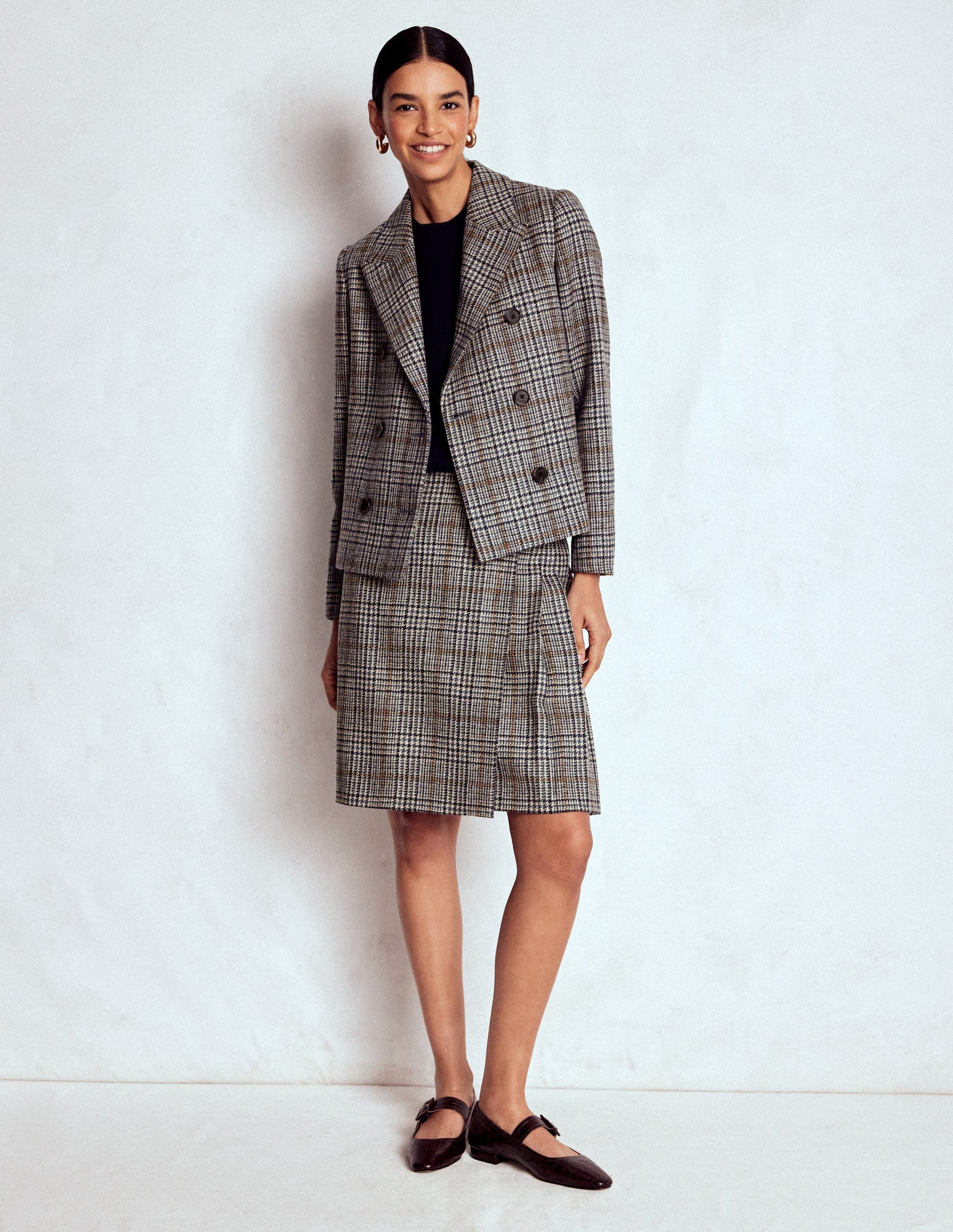 Helen Wool Kilt Skirt-Blue and Grey Prince of Wales-4