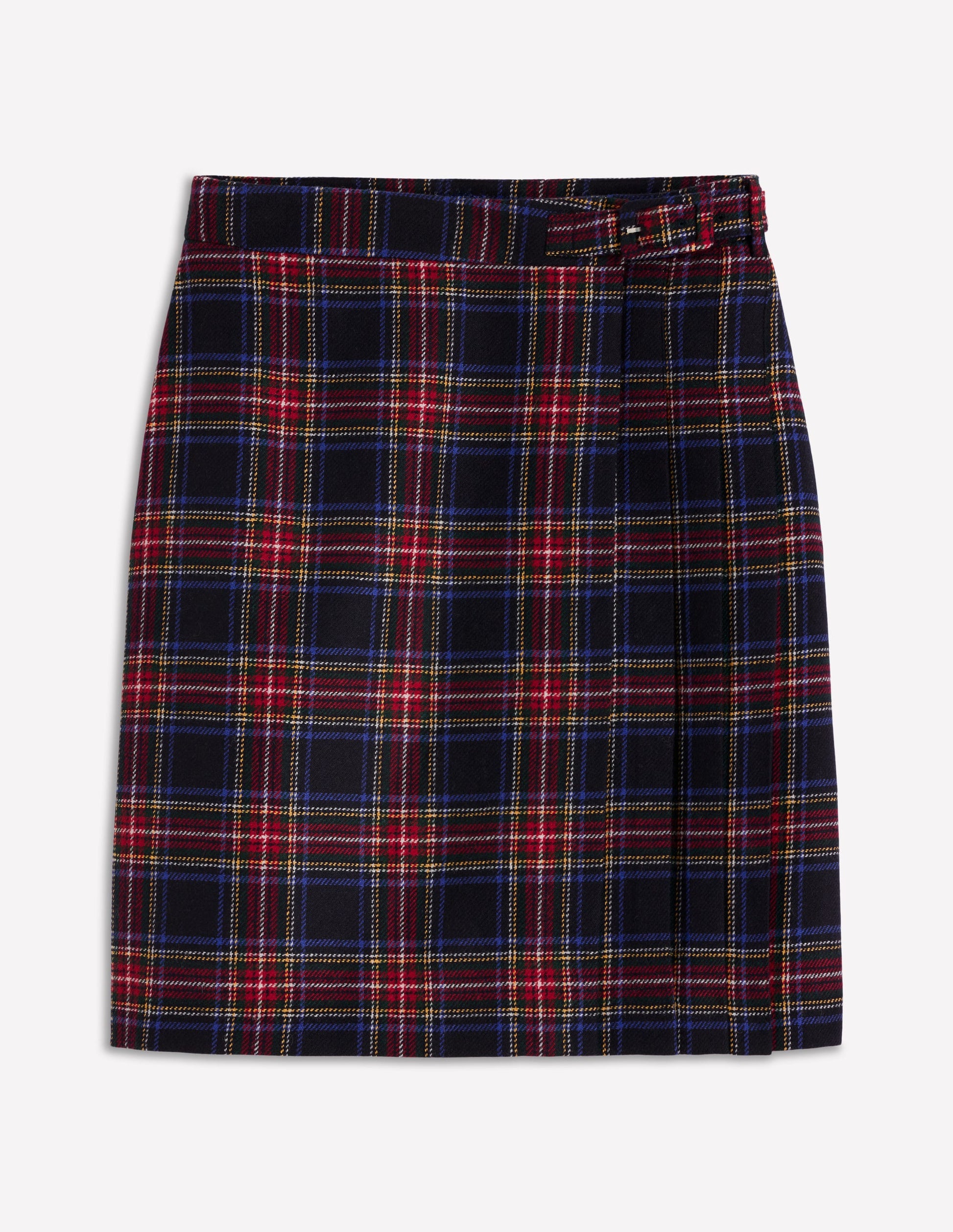 Helen Wool Kilt Skirt-Navy, Green and Red Check-6