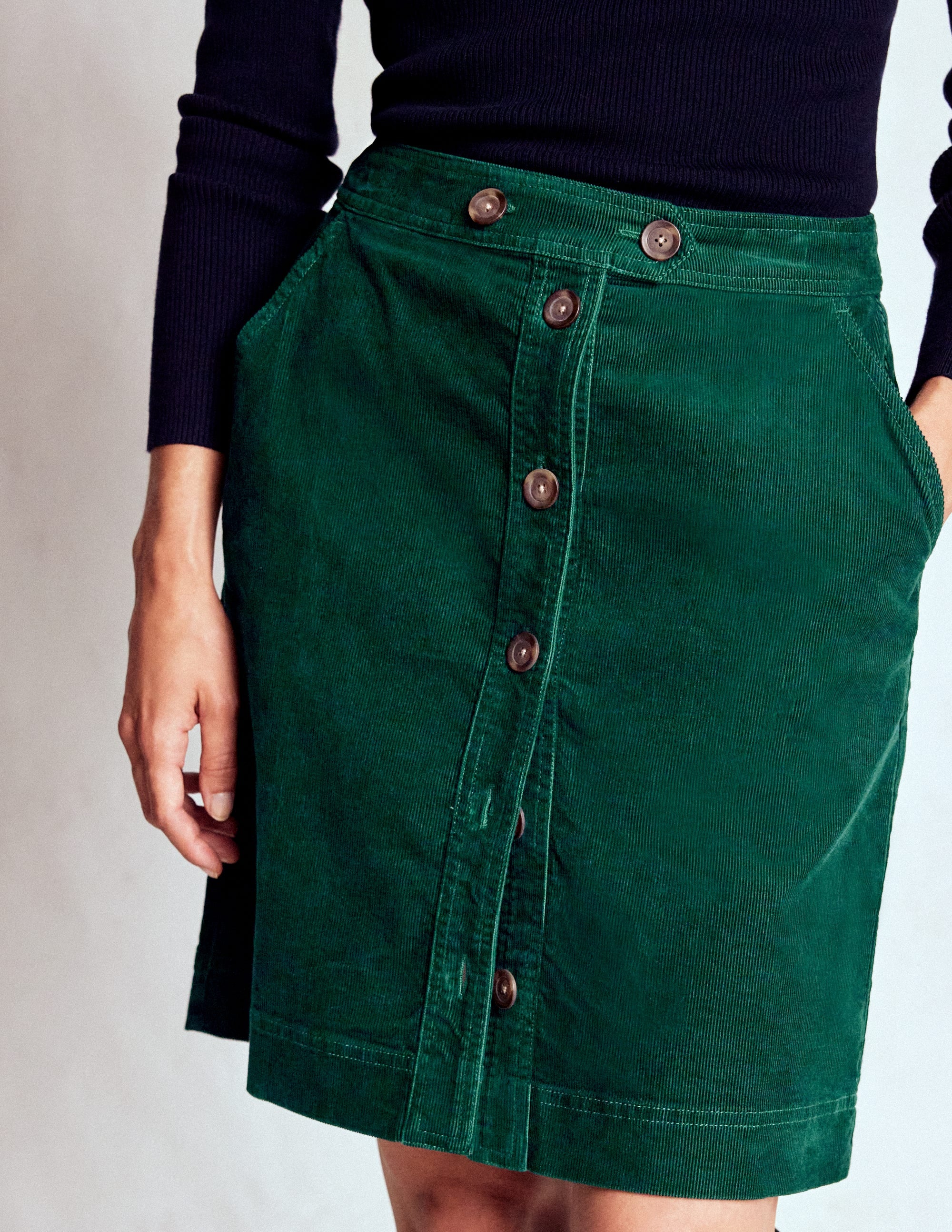 Cecelia Cord Skirt-Emerald Night - Image 4