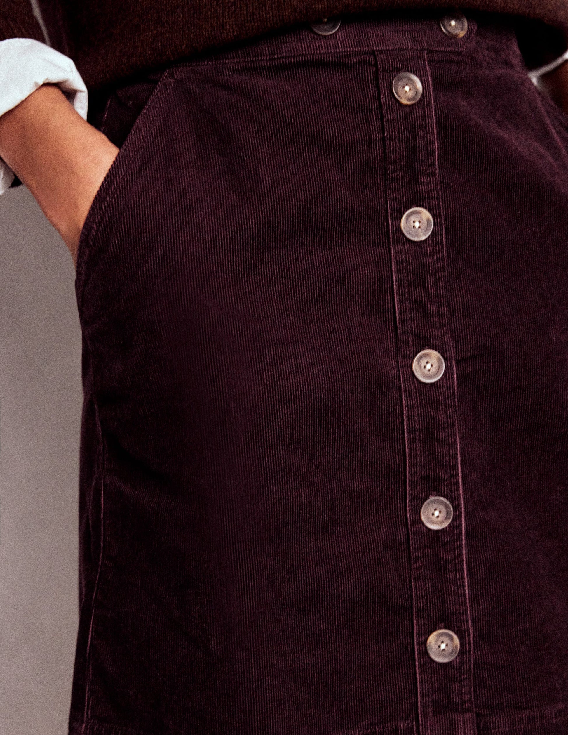 Cecelia Cord Skirt-Deep Aubergine-2