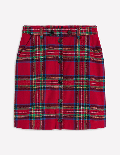 Cecelia Wool Skirt-Red, Blue and Green Check-6