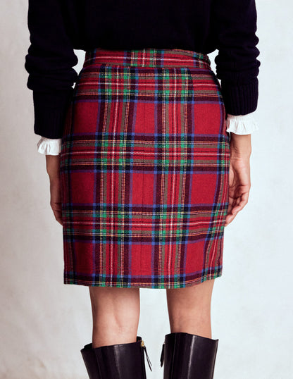 Cecelia Wool Skirt-Red, Blue and Green Check-3