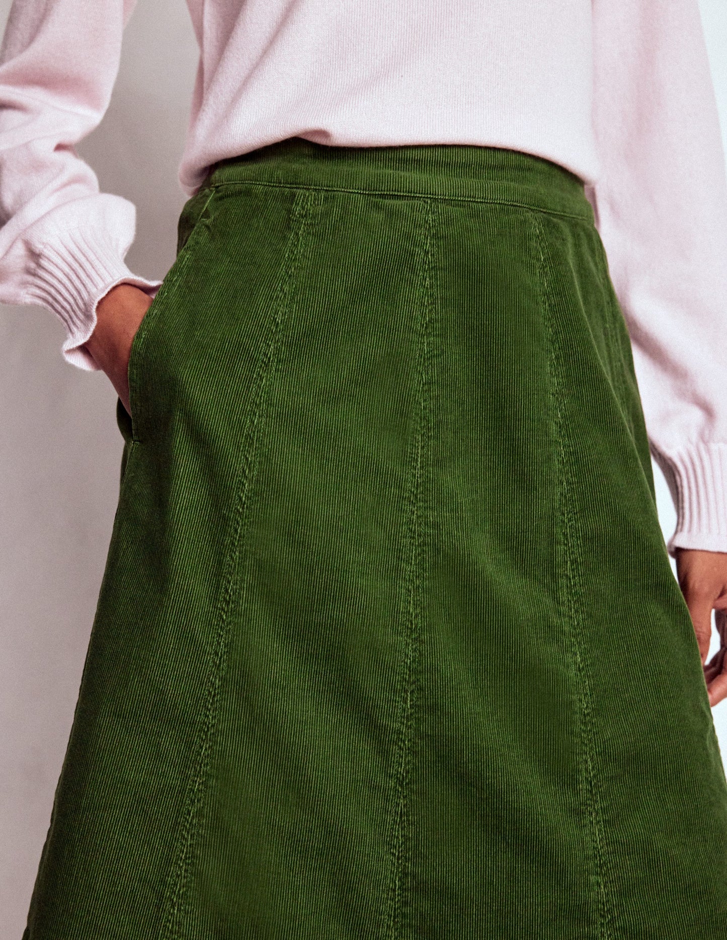 Joy Cord Midi Skirt-Fern