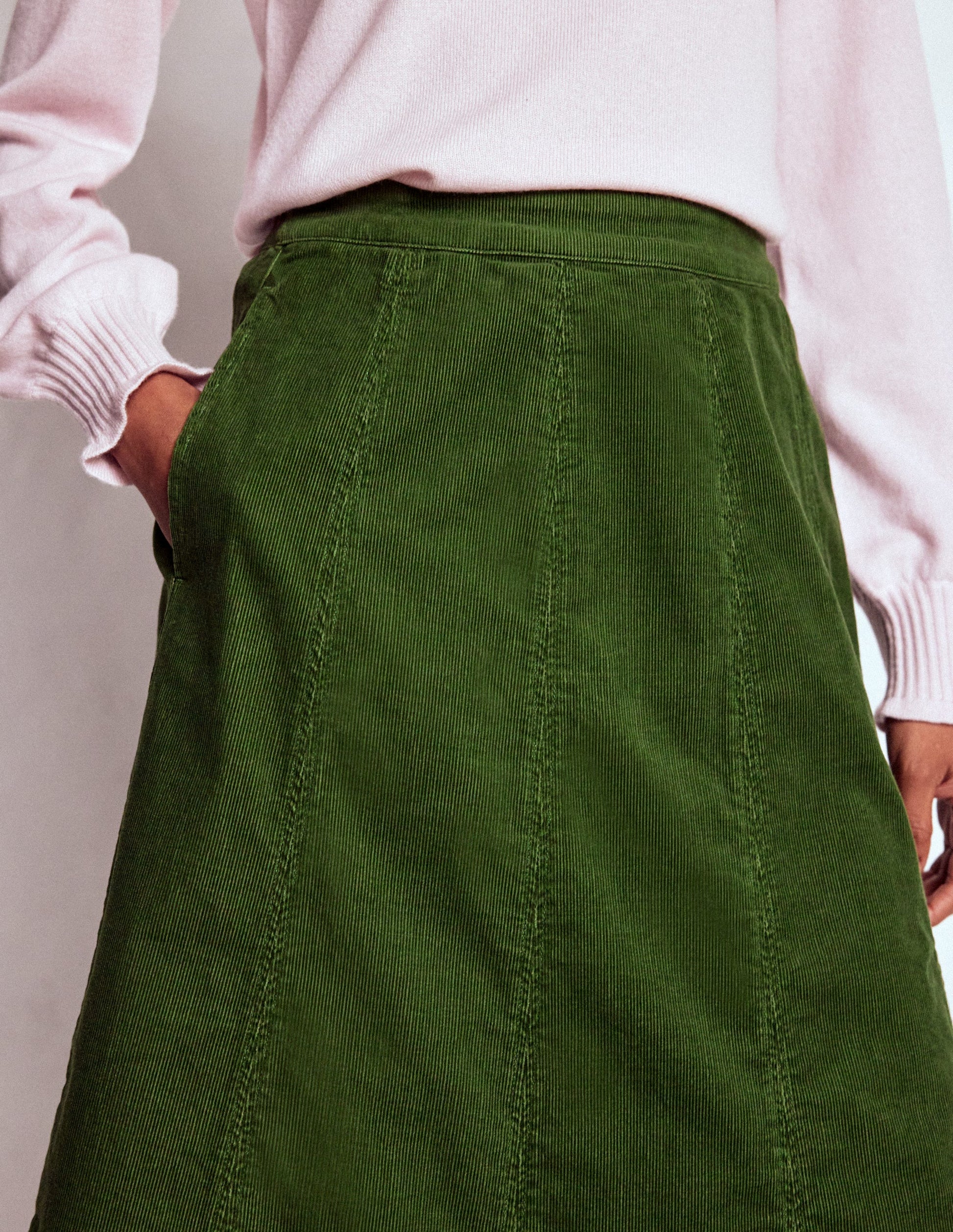 Joy Cord Midi Skirt-Fern-2