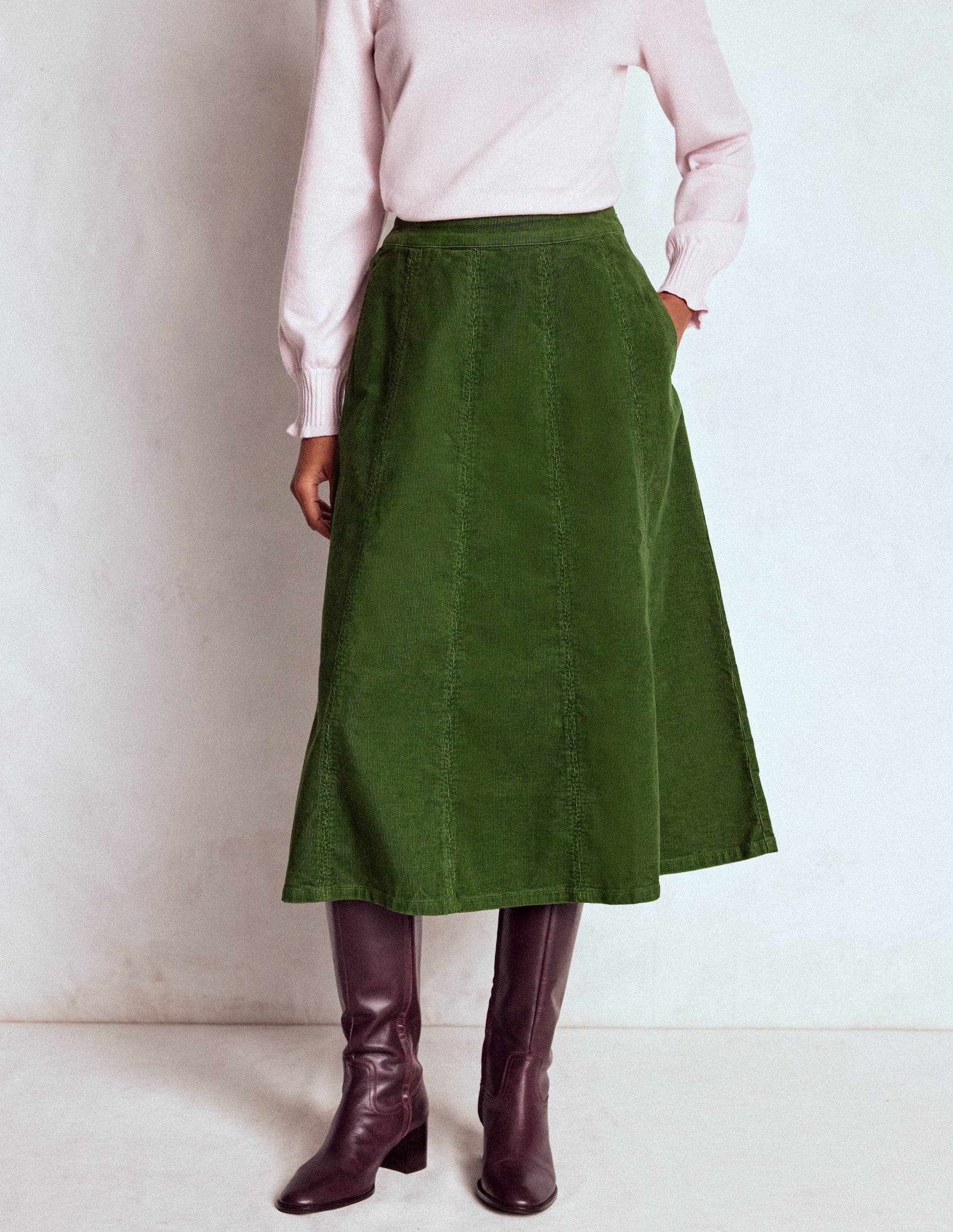 Joy Cord Midi Skirt-Fern-4