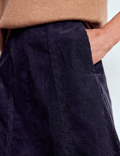 Joy Cord Midi Skirt-Navy-2