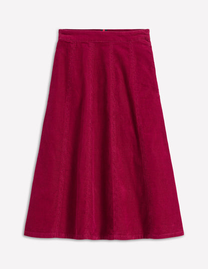 Joy Cord Midi Skirt-Burgundy Red-5
