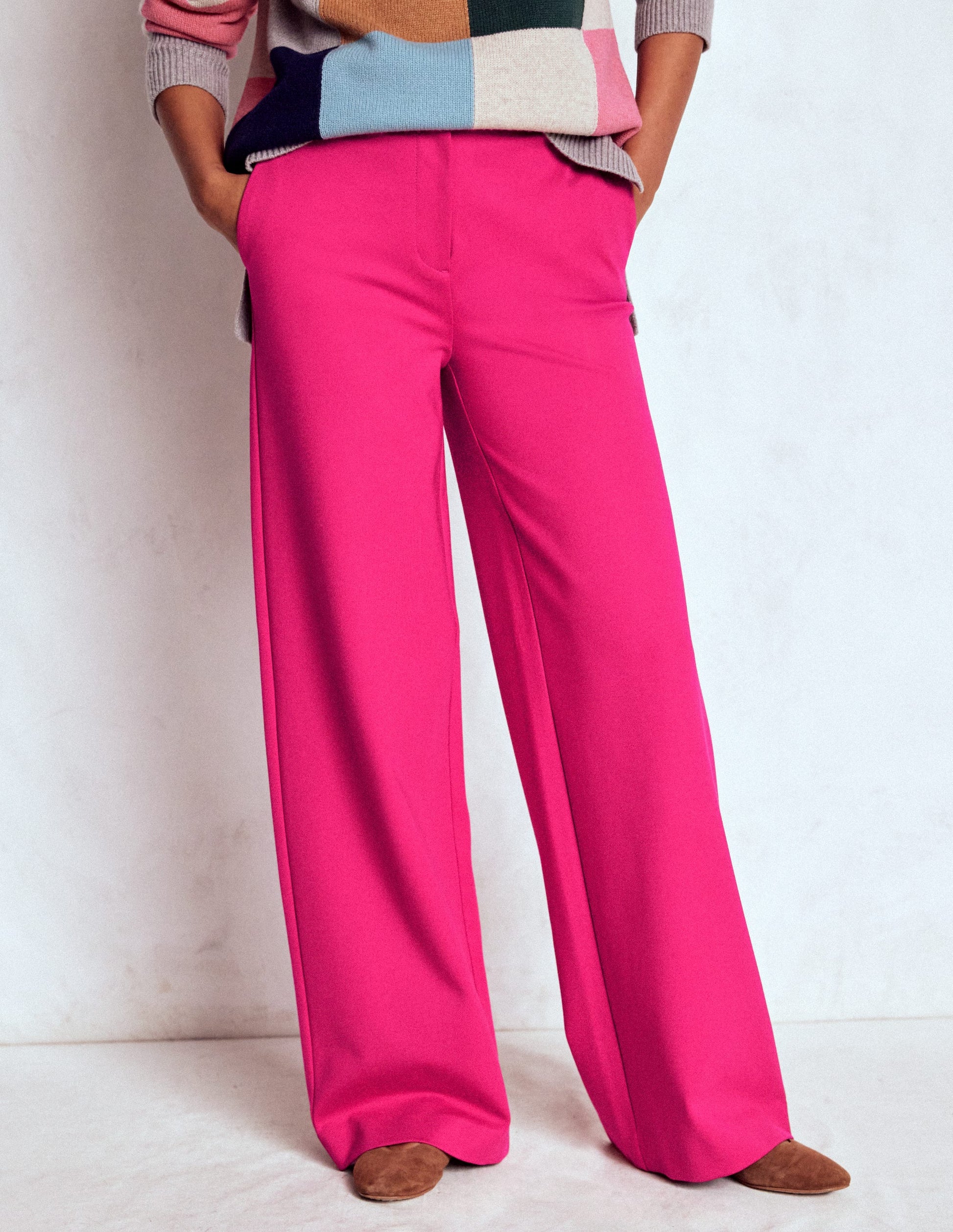 Belgravia Ponte Pants-Vibrant Pink-4
