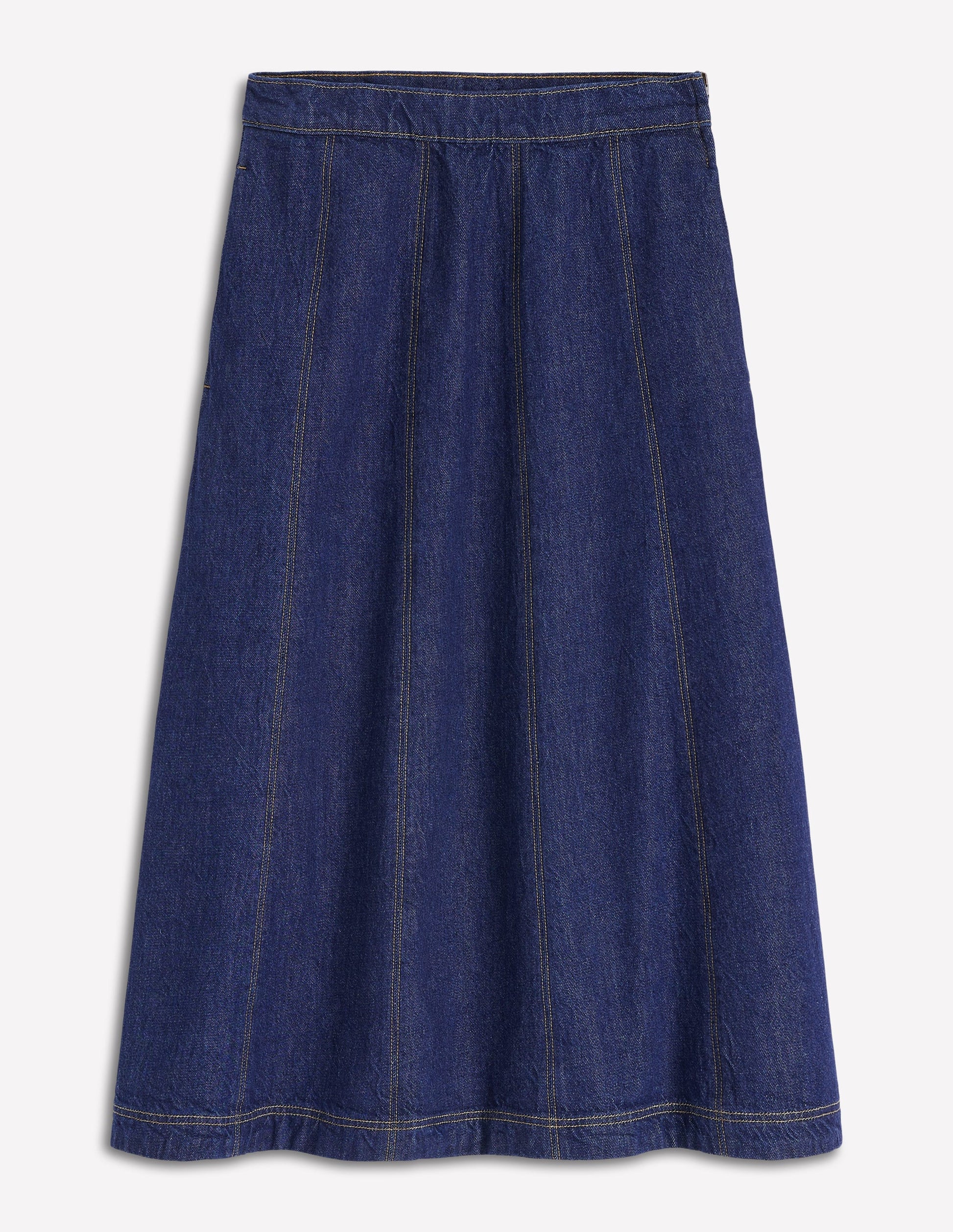 Joy Panelled Denim Skirt-indigo-5