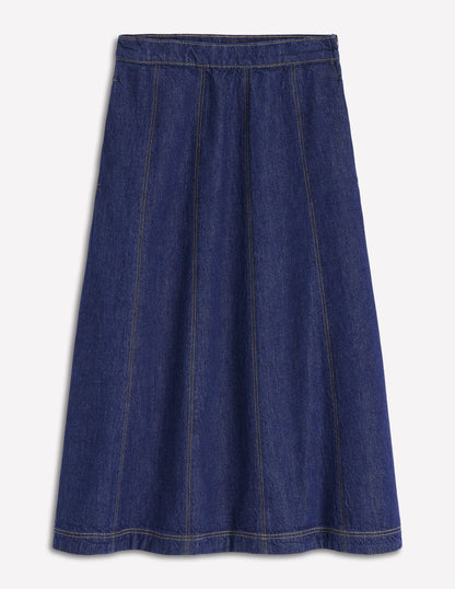 Joy Panelled Denim Skirt-indigo-5