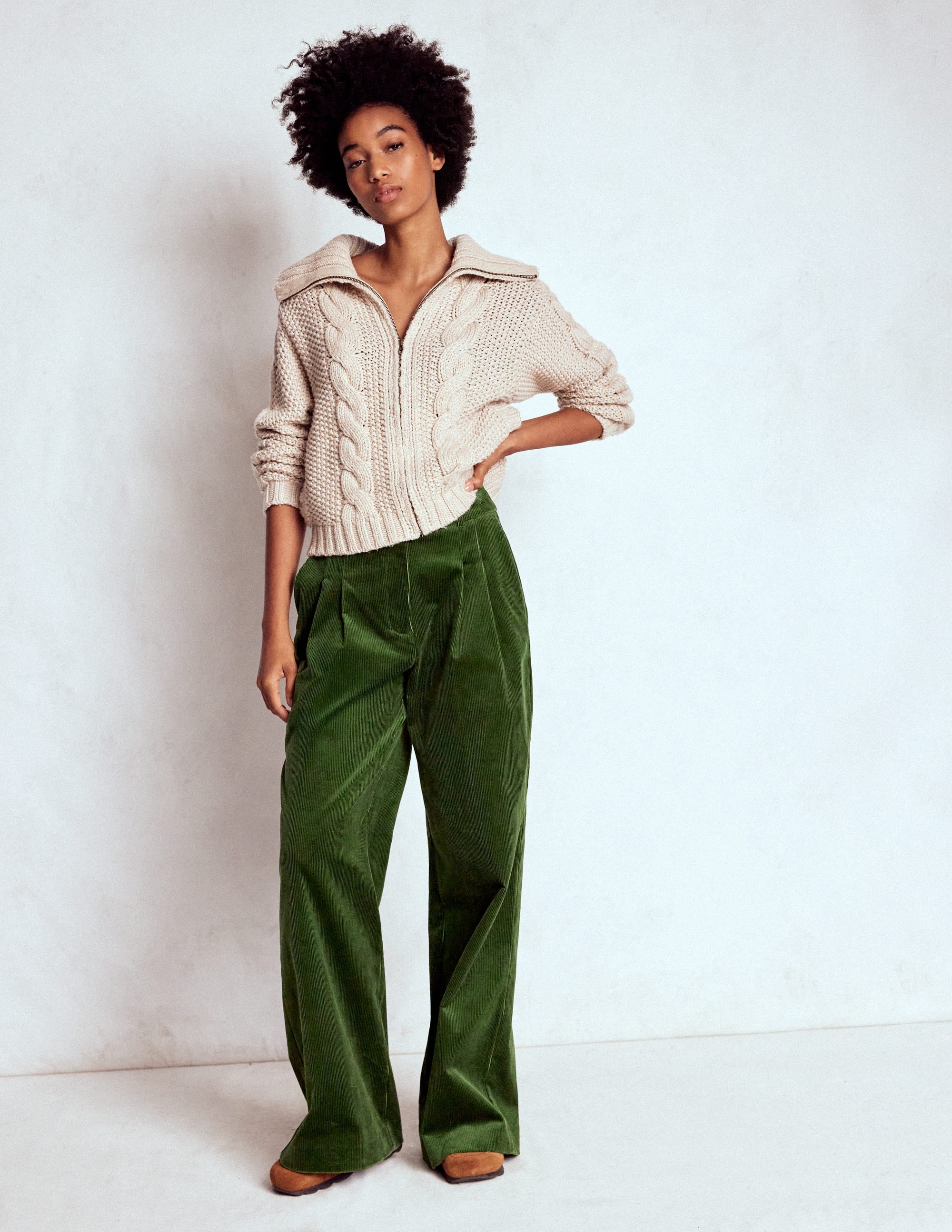 Kensington Cord Pants-Green Fir | Boden USA