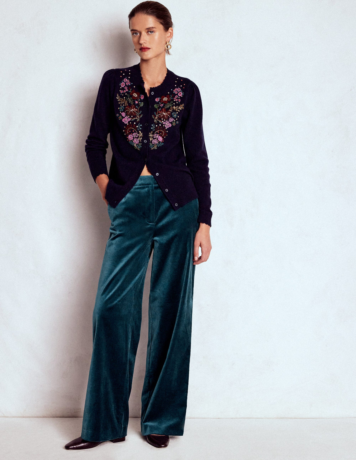 Belgravia Tailored Pants-Midnight Teal - Image 1
