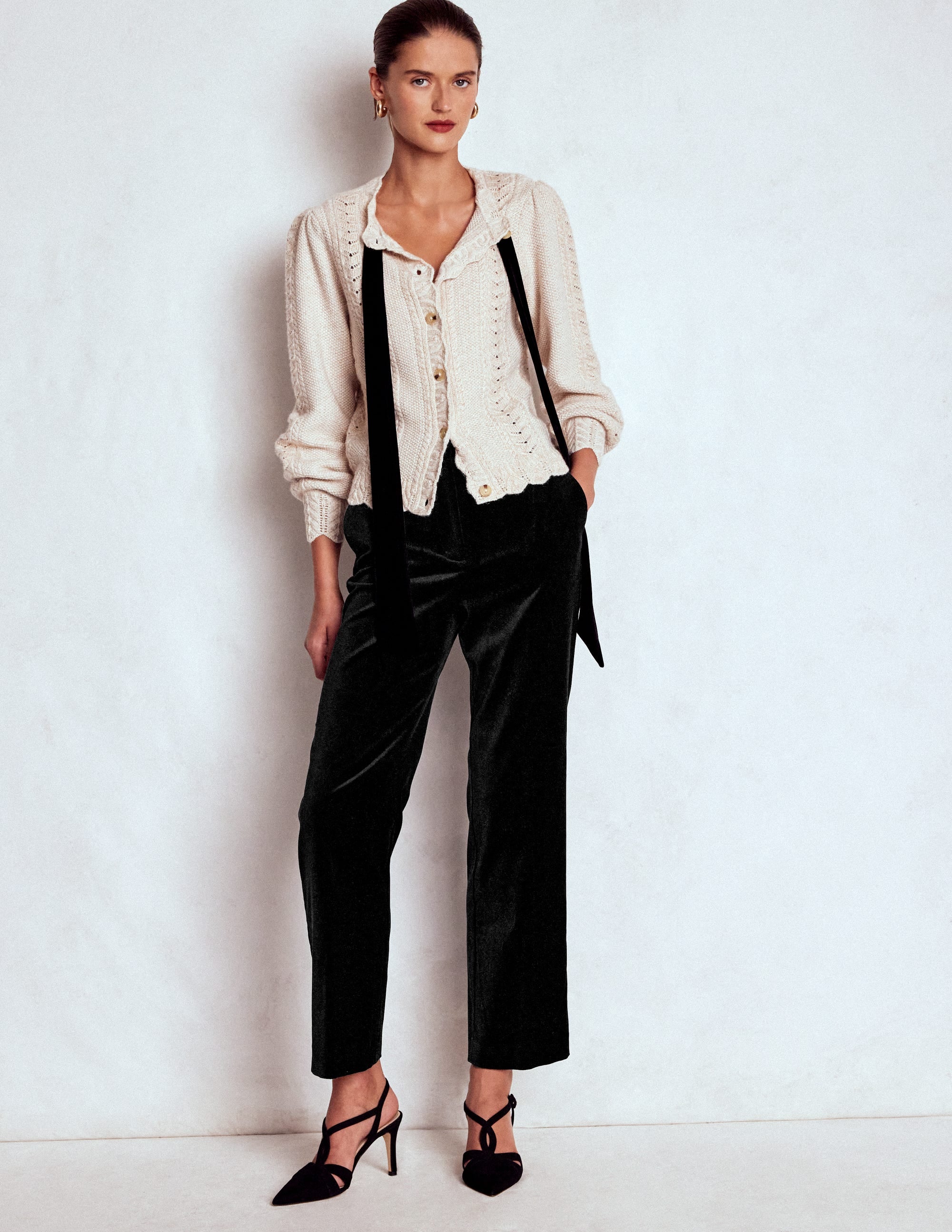 Canonbury Velvet Pants-Black | Boden USA