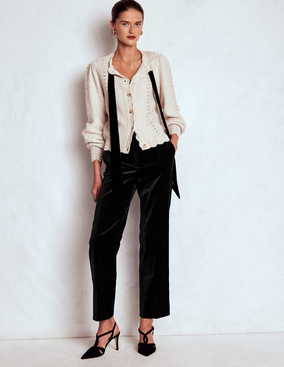 Canonbury Velvet Pants-Black - Image 1