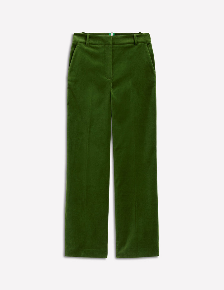 Canonbury Velvet Pants-Green Fir