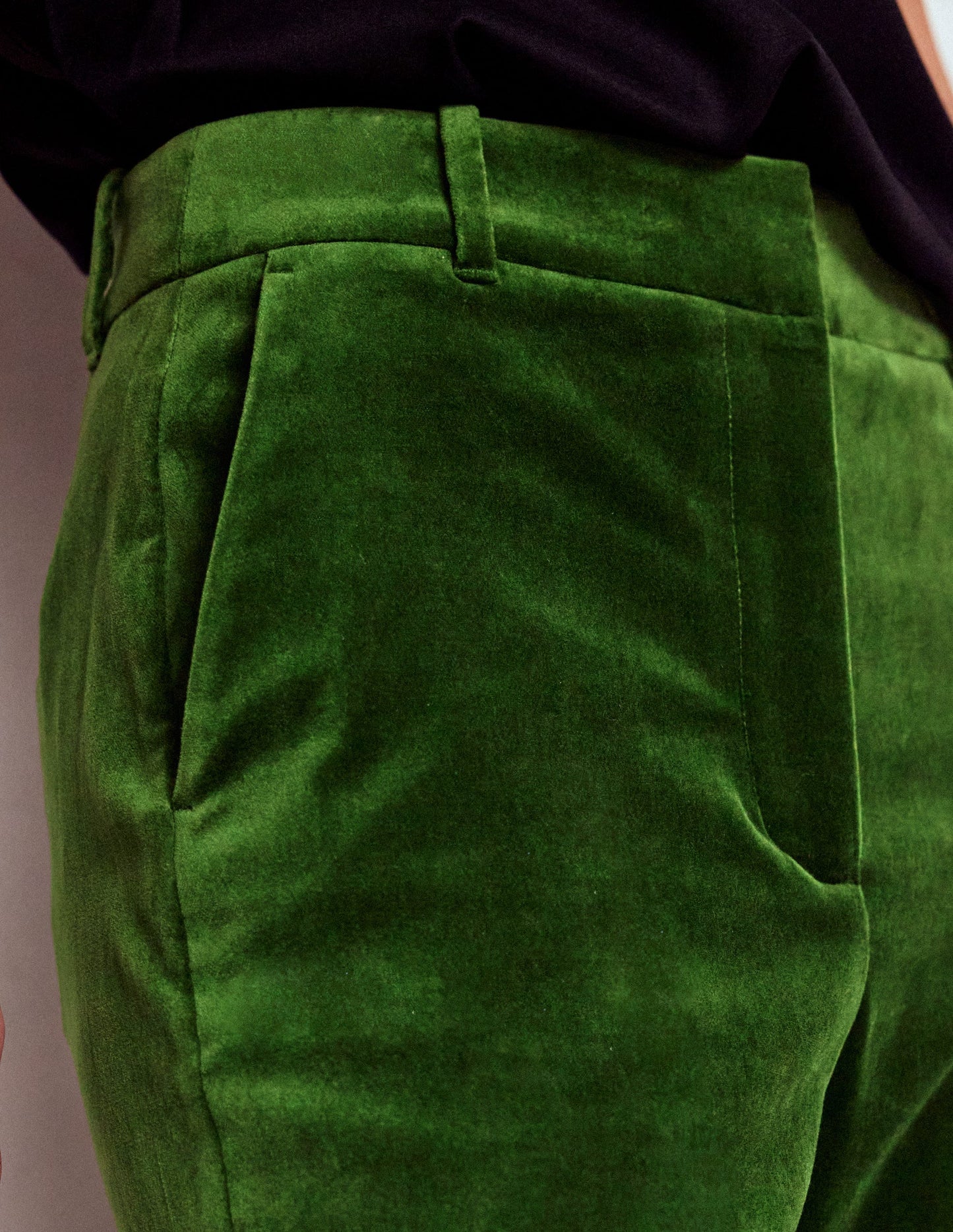 Canonbury Velvet Pants-Green Fir