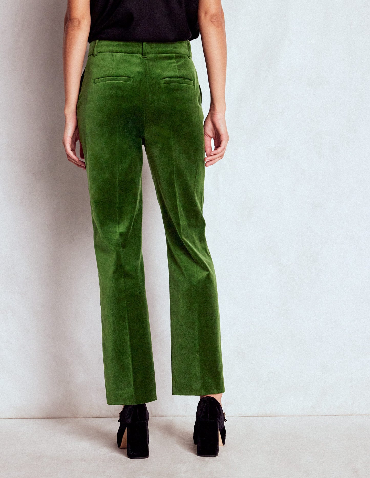 Canonbury Velvet Pants-Green Fir