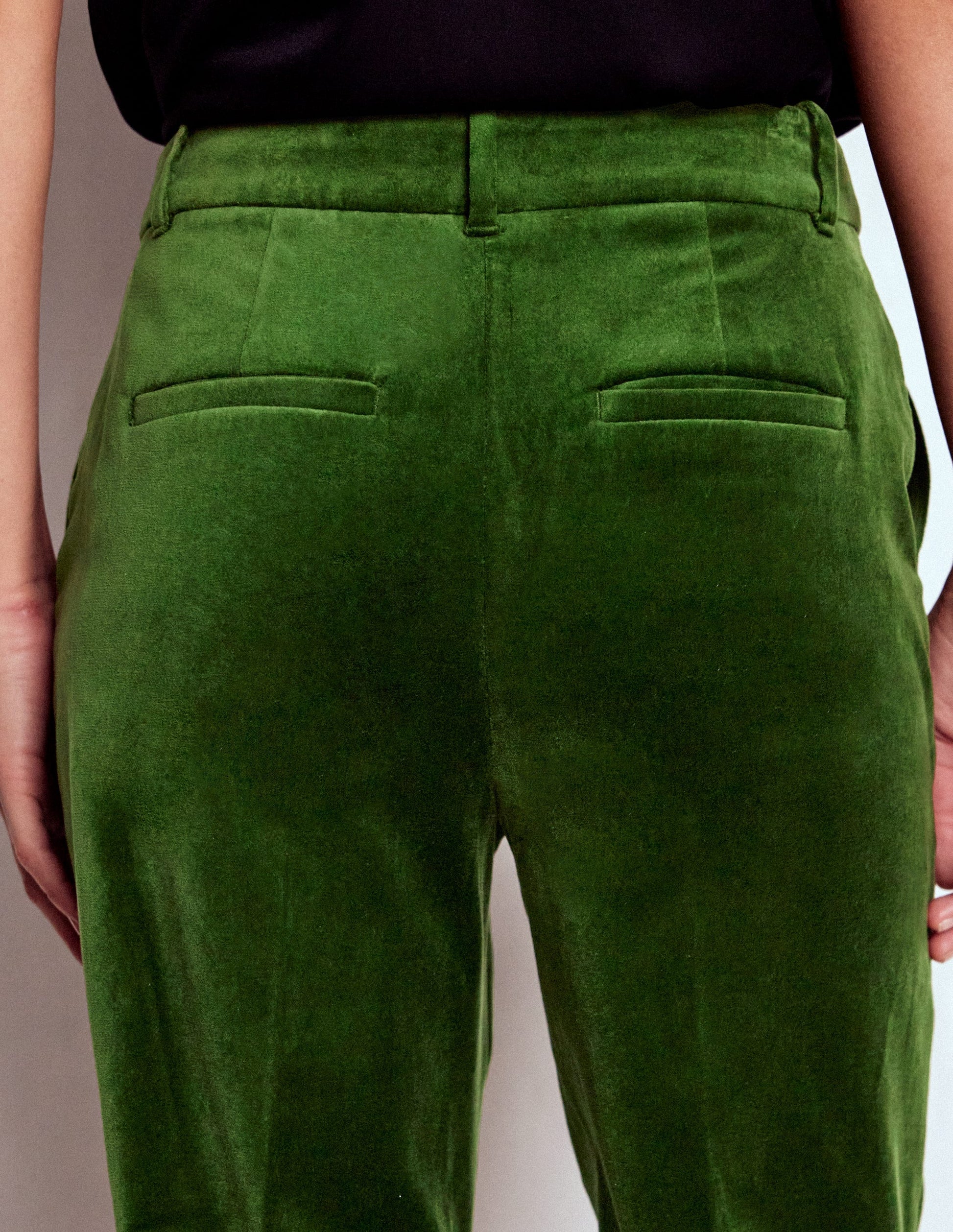 Canonbury Velvet Pants-Green Fir-4
