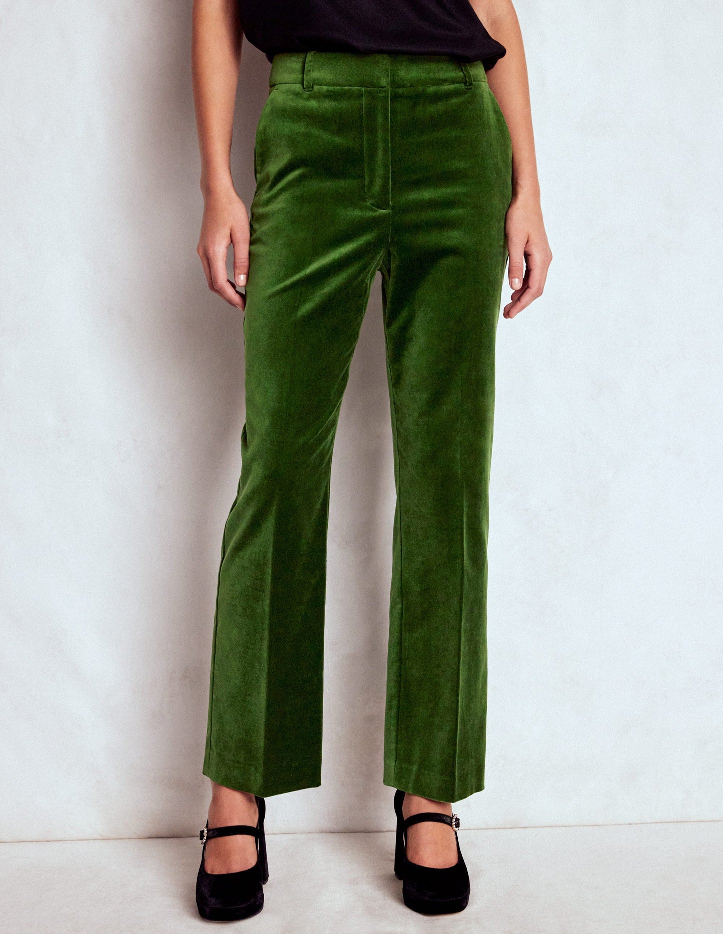 Canonbury Velvet Pants-Green Fir