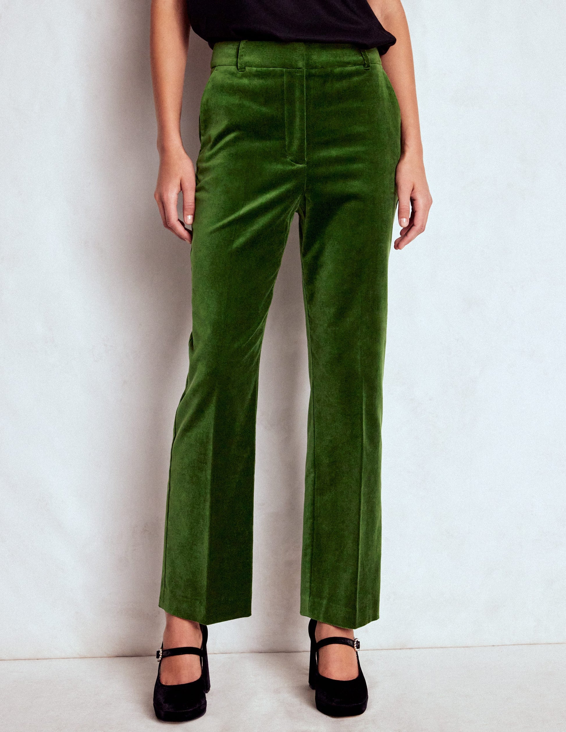 Canonbury Velvet Pants-Green Fir-5