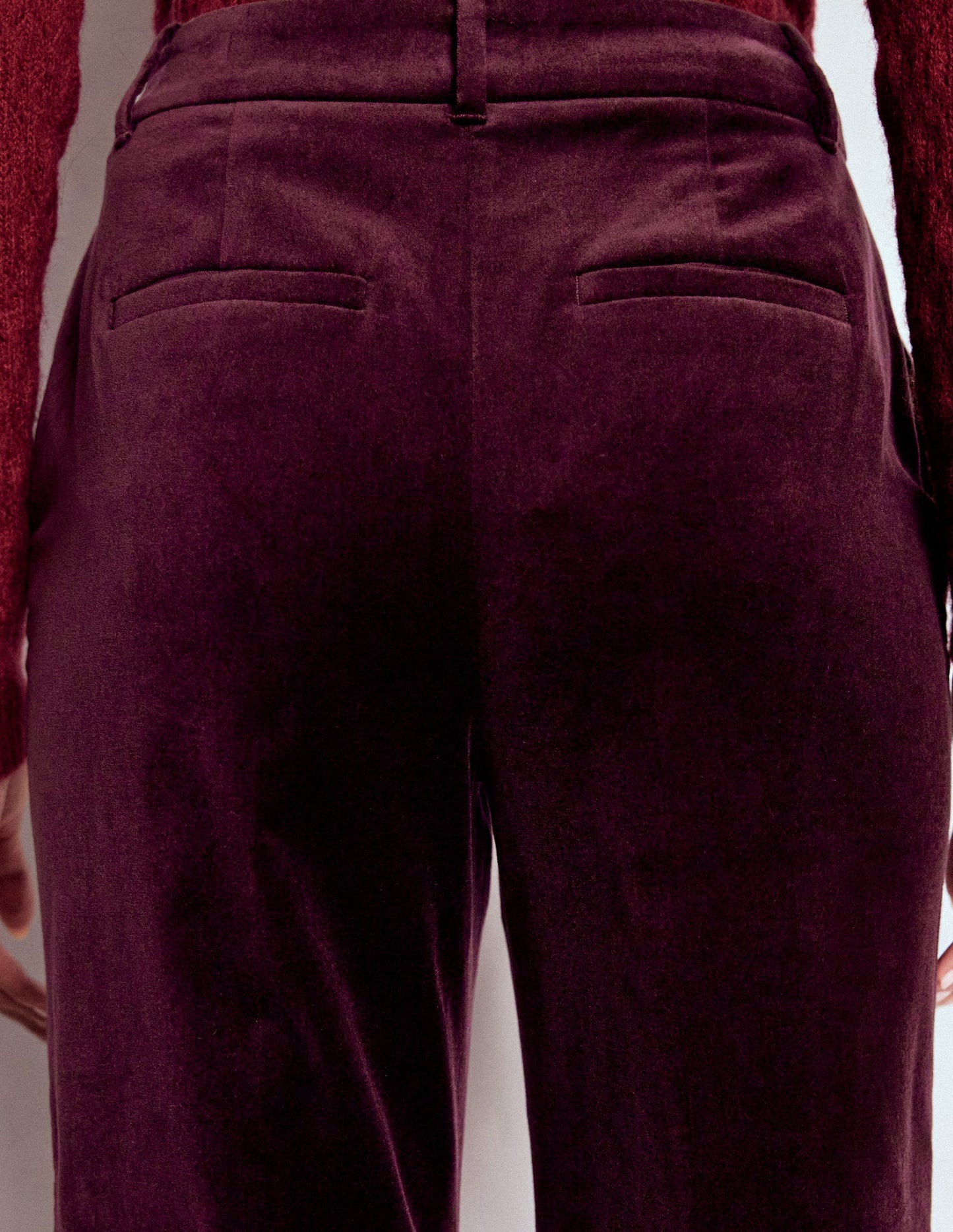 Canonbury Velvet Pants-Dark Cherry