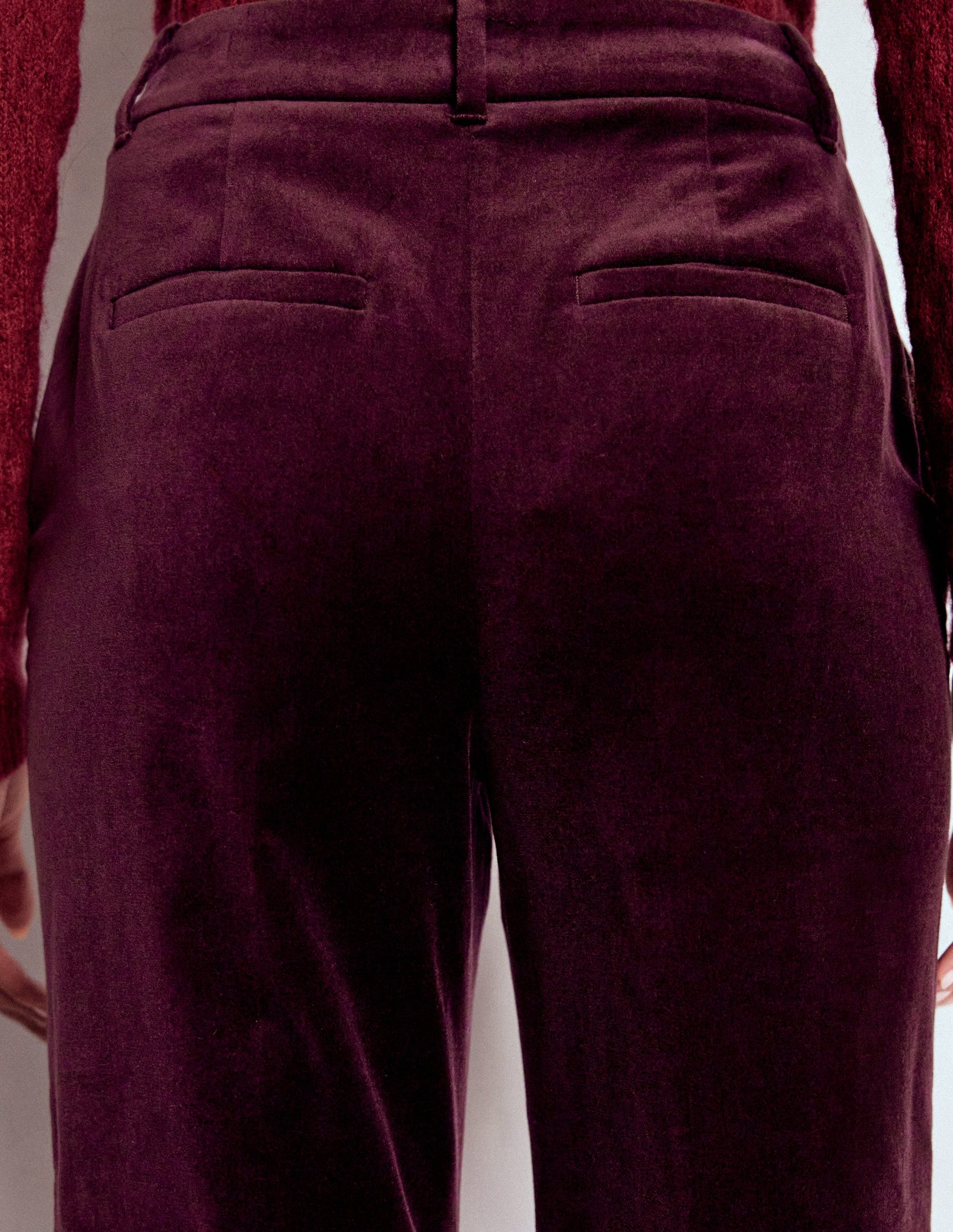 Canonbury Velvet Pants-Dark Cherry-4