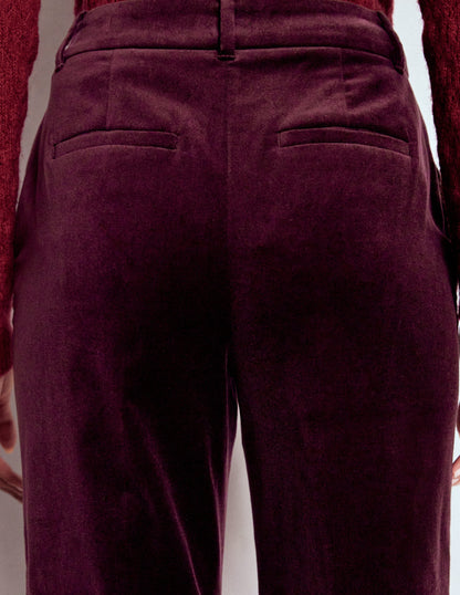 Canonbury Velvet Pants-Dark Cherry-4