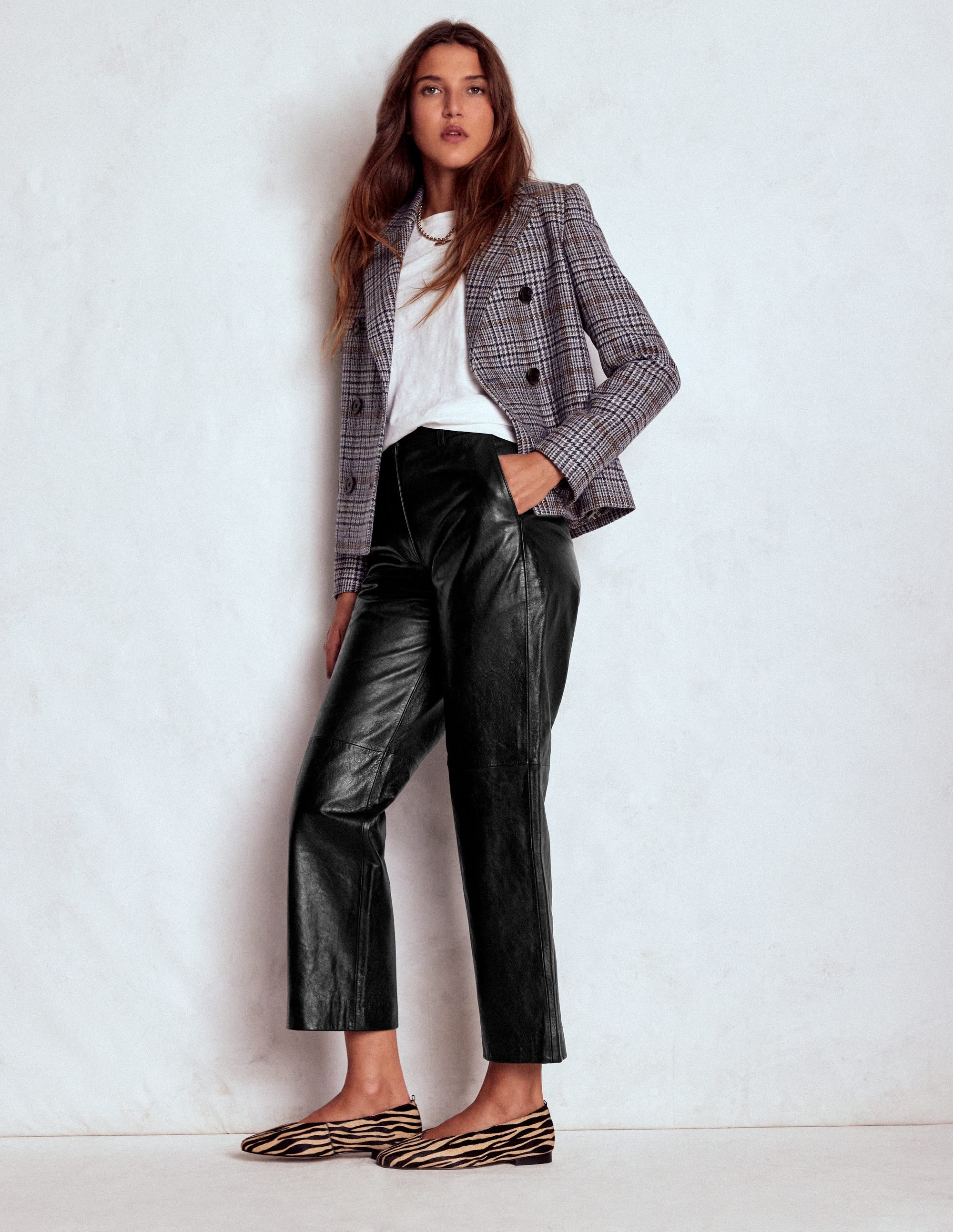 Canonbury Leather Trousers-BLACK | Boden USA